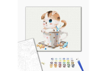 Mal efter tal - Kitten in a cup