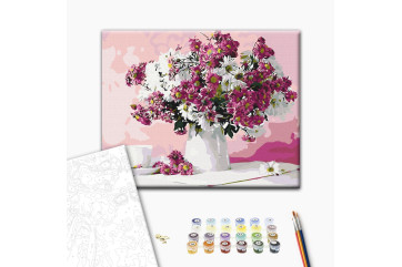Mal efter tal - Still life in pink tones