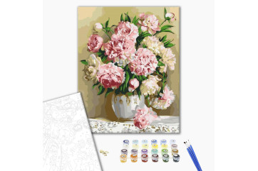 Mal efter tal - Bouquet of peonies