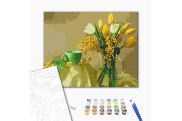 Mal efter tal - Yellow tulips