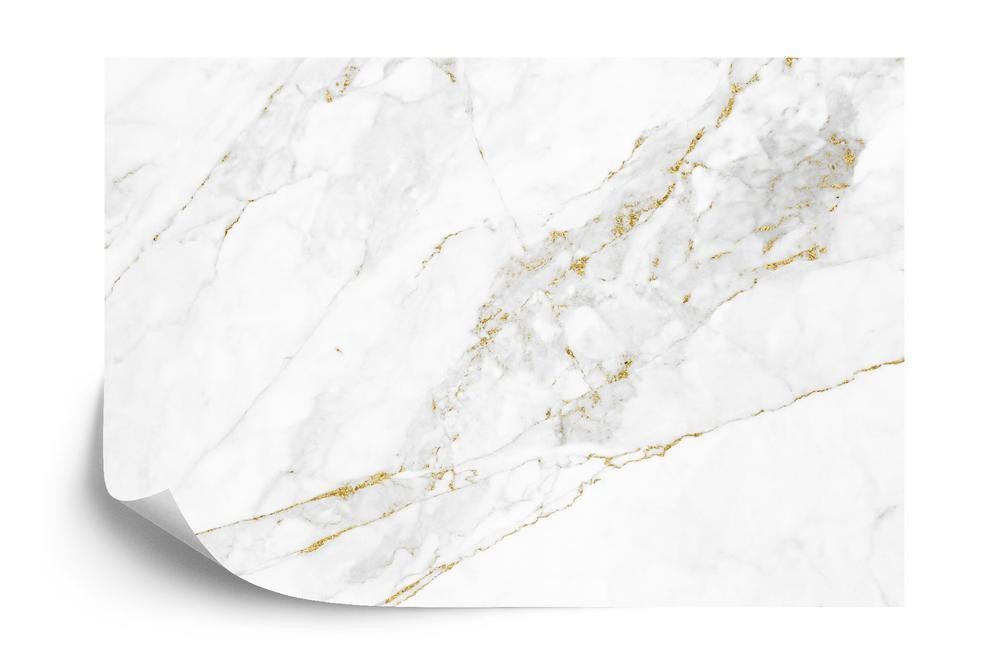 Fototapet - White gold marble texture pattern background with high resolution design for cover book or brochure poster 