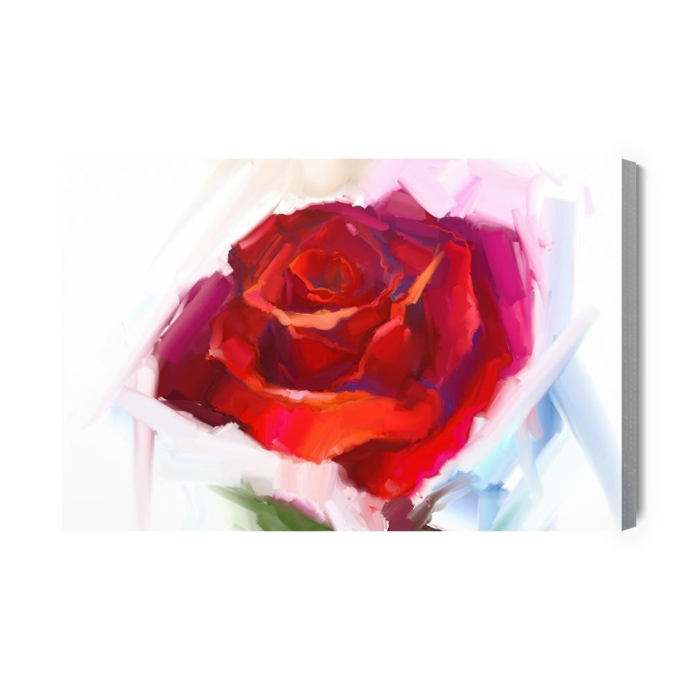 Lærred - Rose som malet