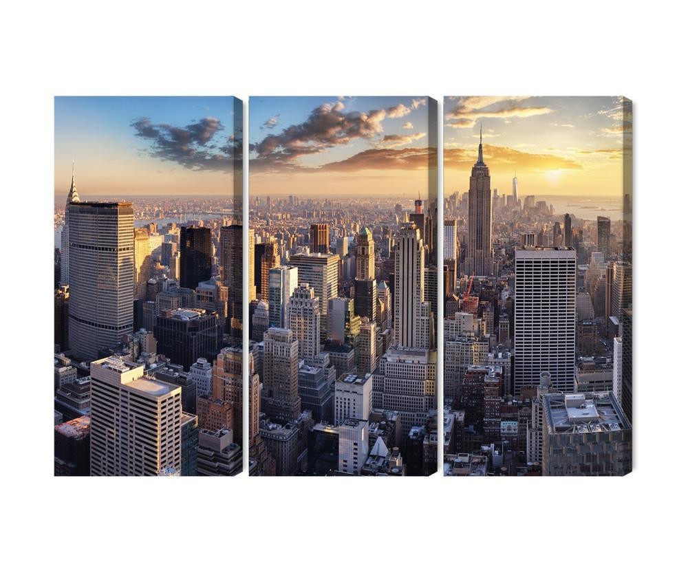 Flerdelt lærred 3D panorama af new york city