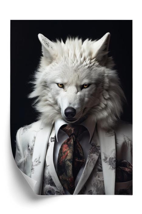 Plakat - En hvid ulv i sølvdragt