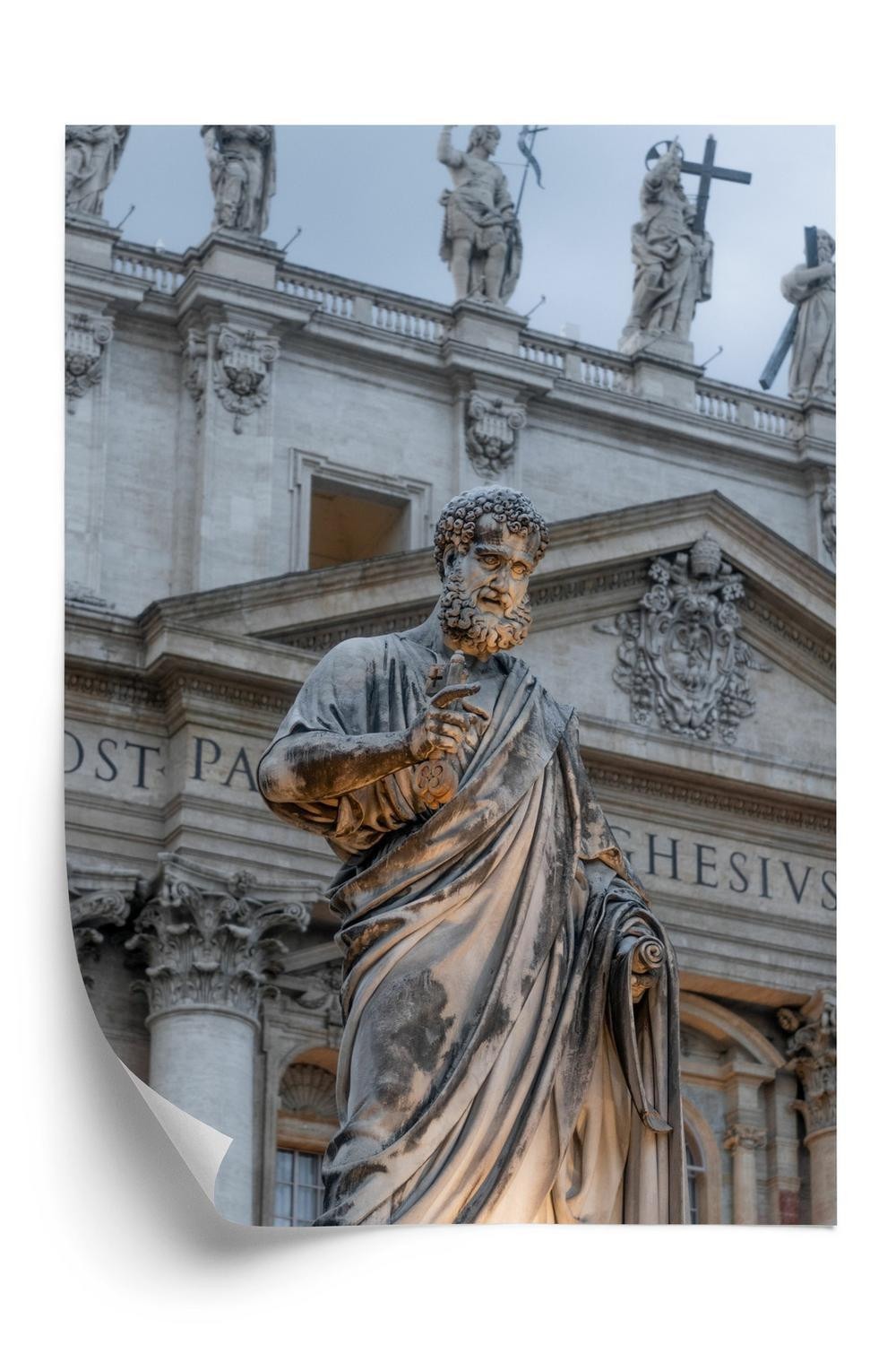 Plakat - Statue ved st. basilica peter i vatikanet