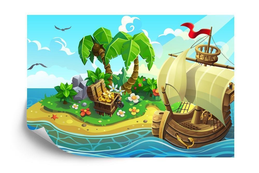 Fototapet - Pirate treasure island