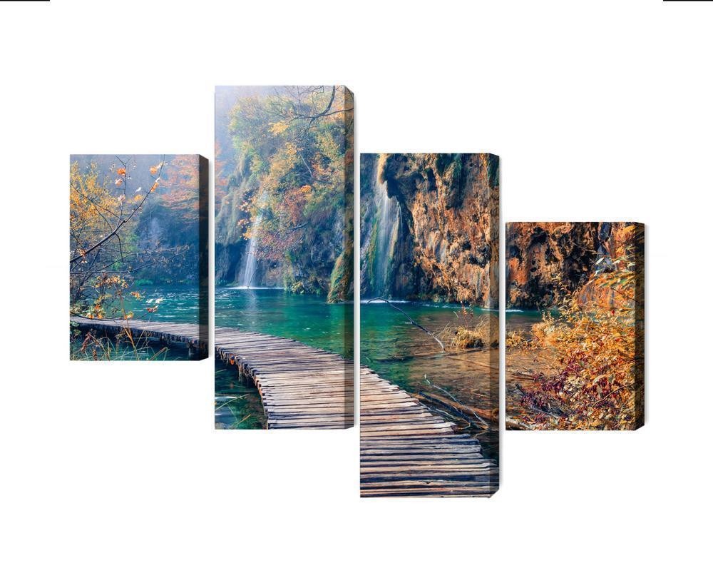 Flerdelt billede på lærred plitvice lakes national park