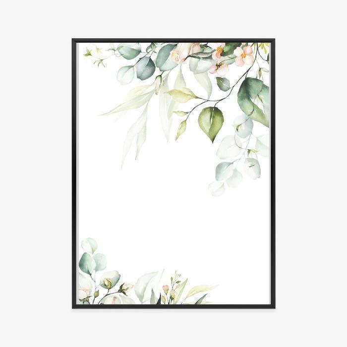 Plakat - Floral details ramme aluminium farve sort