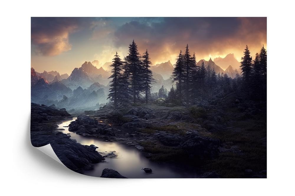 Fototapet - Breathtaking nature mountain landscape 3D