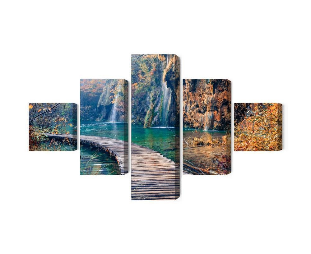 Flerdelt billede på lærred plitvice lakes national park