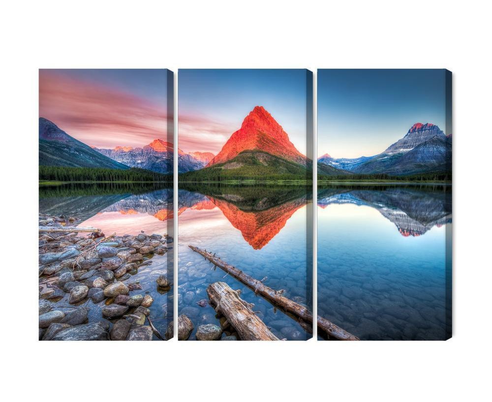 Flerdelt billede på lærred swiftcurrent lake i usa