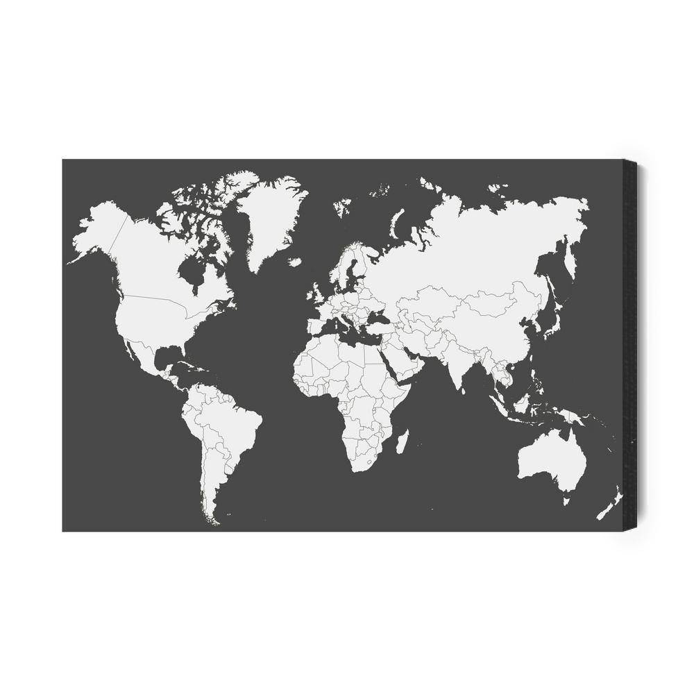Lærred - Klassisk verdenskort