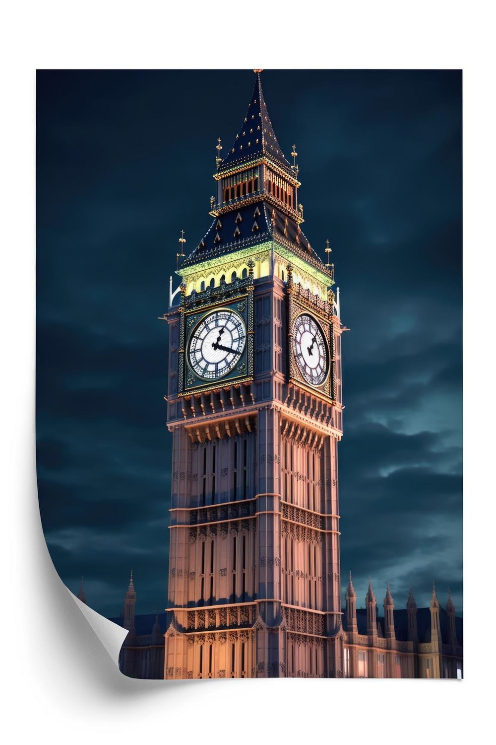 Plakat - Londons big ben om natten