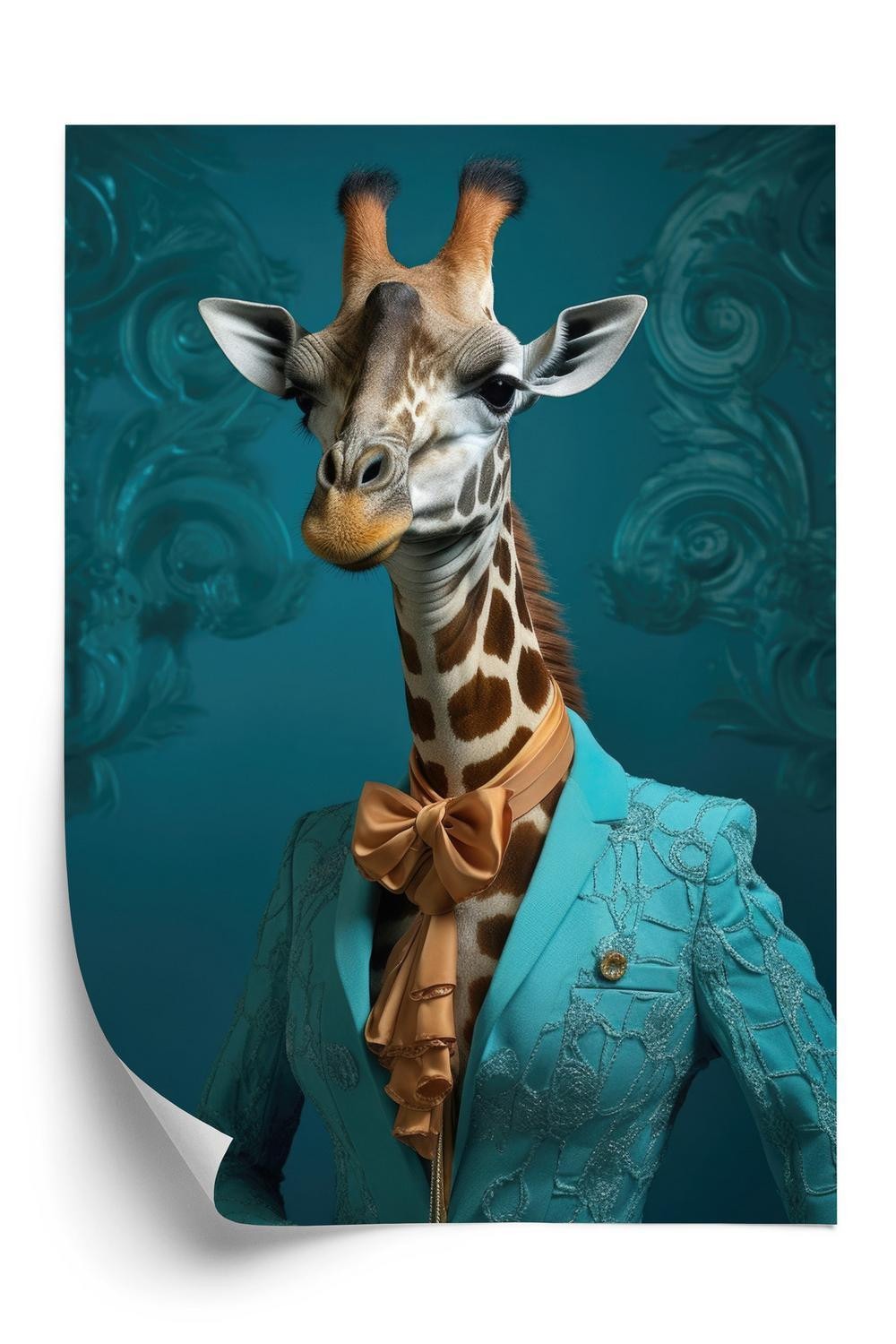 Plakat - Giraf i mennesketøj