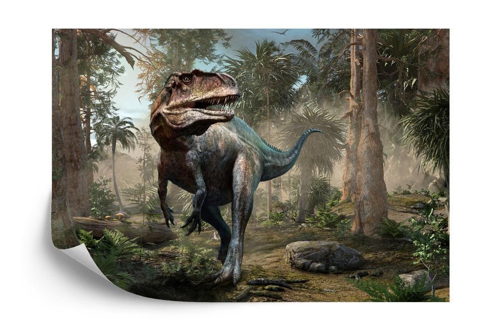 Fototapet - Realistiske dinosaurer og palmer