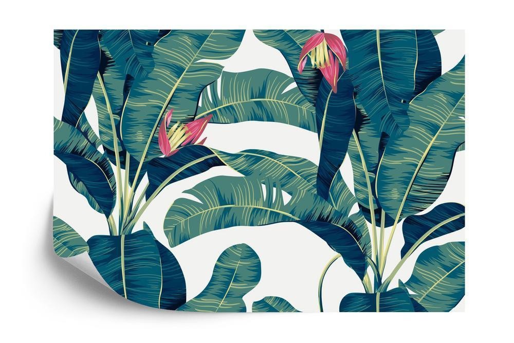 Fototapet - Botanical seamless pattern hand drawn banana tree on