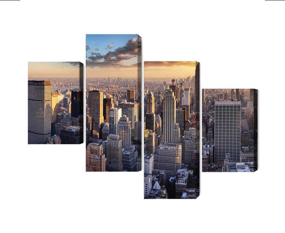 Flerdelt lærred 3D panorama af new york city