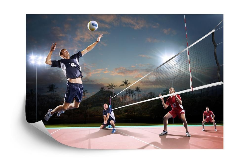 Fototapet - Volleyballspillere i aktion