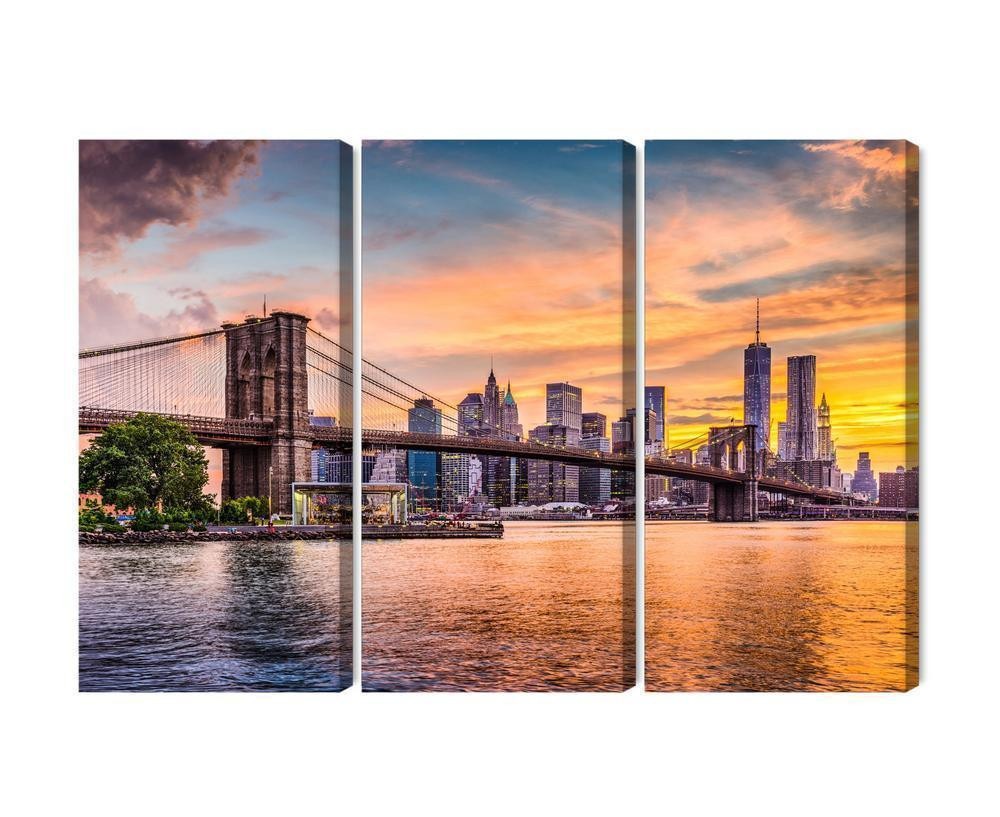 Flerdelt lærred new york city panoramalandskab