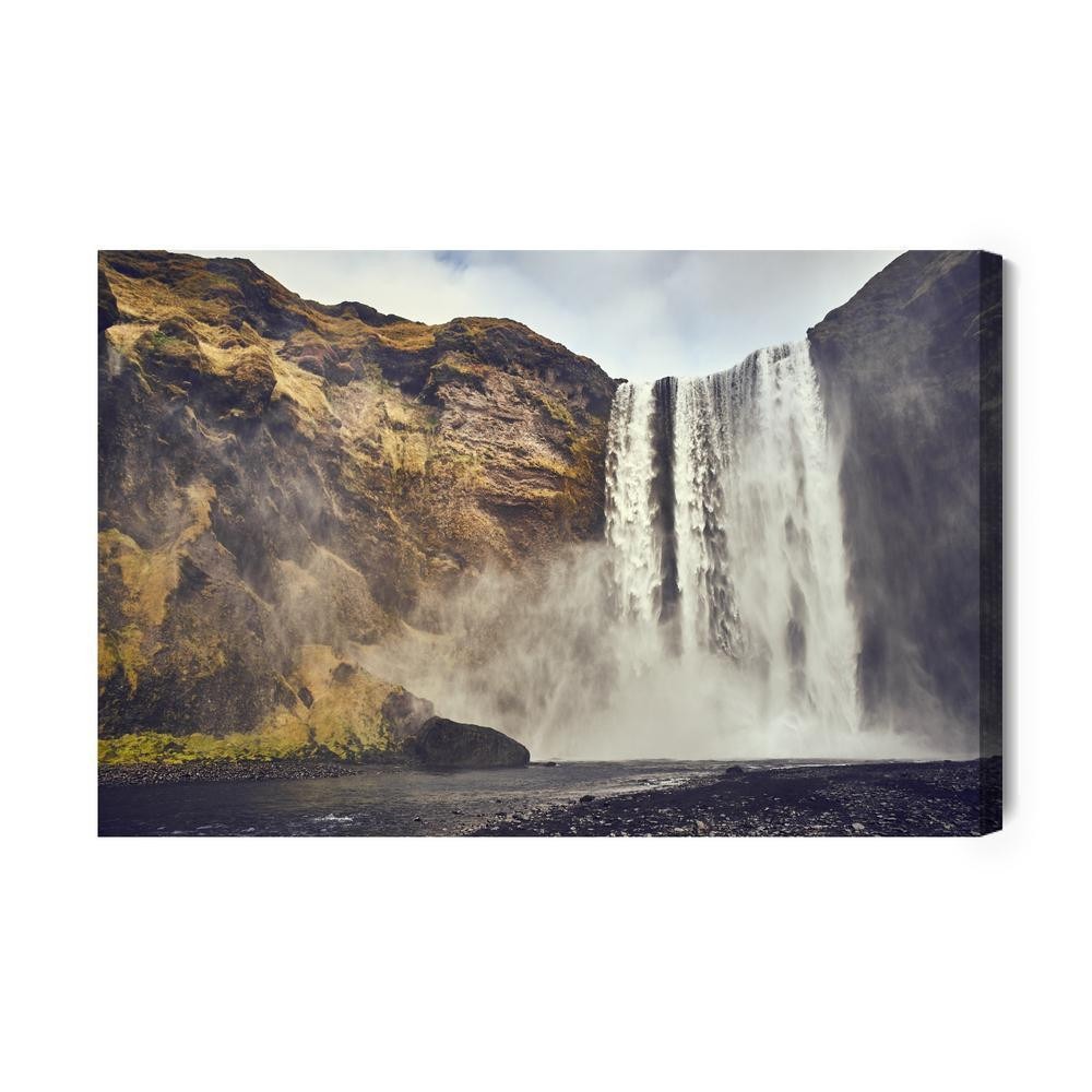 Lærred - Skogafoss vandfald i island