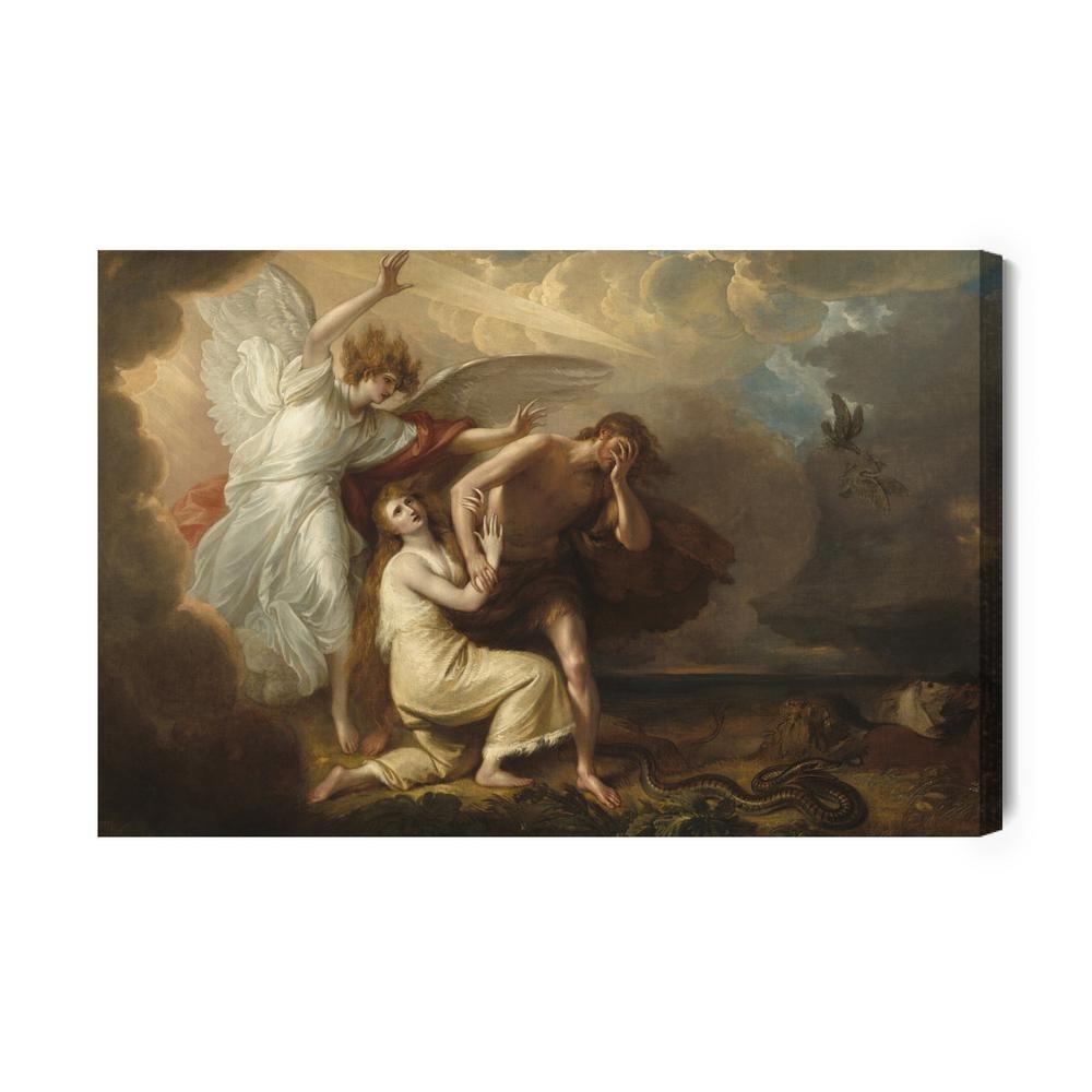 Lærred - Benjamin west Adam og evas eksil fra paradiset gengivelse