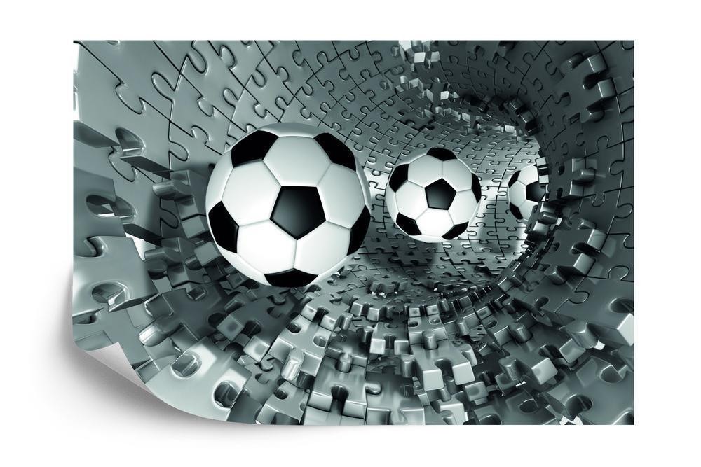 Fototapet - 3D puslespil fodbold