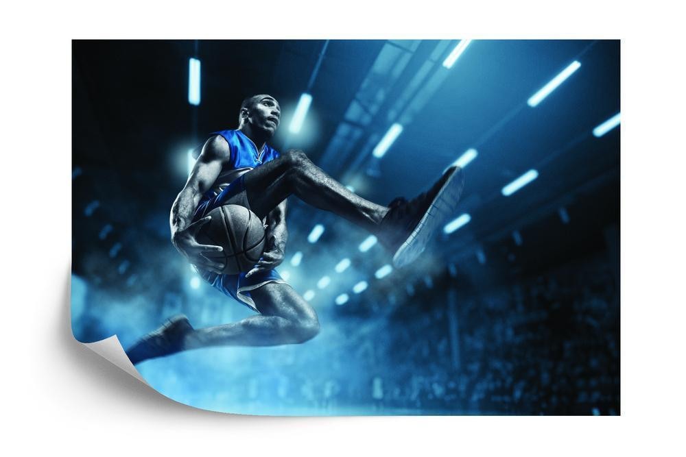 Fototapet - Basketballspiller på flugt